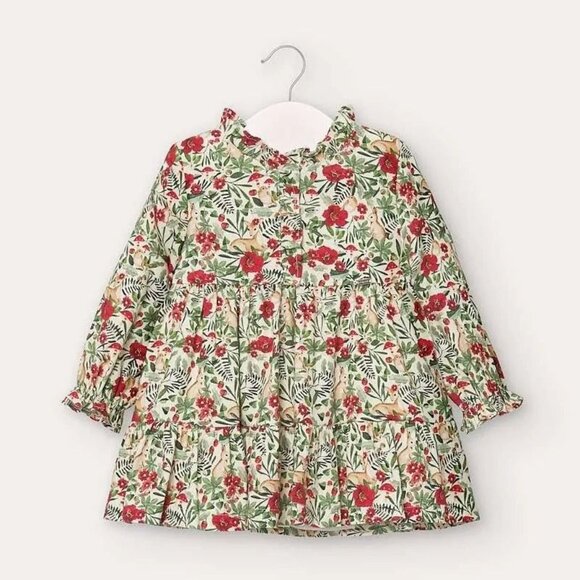 Mayoral Dress Baby Girl Size 24 Months Bunny Bird Floral Long Sleeve 18 M - Picture 2 of 8
